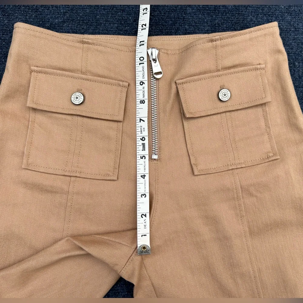 Cinq à Sept Azure Long Wide Leg Jeans Pants in Sahara Tan Trousers Size 6 - Picture 7 of 16
